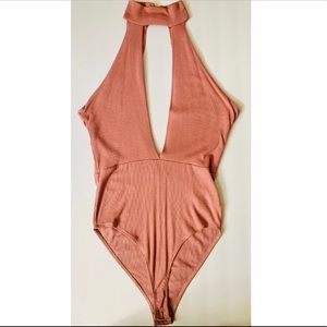 Ribbed Mauve Bodysuit Top🌸